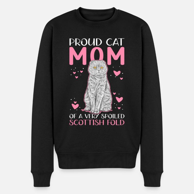 Schottische Faltohrkatze Mom Katze Geschenk - Männer Premium Bio Pullover - Schwarz