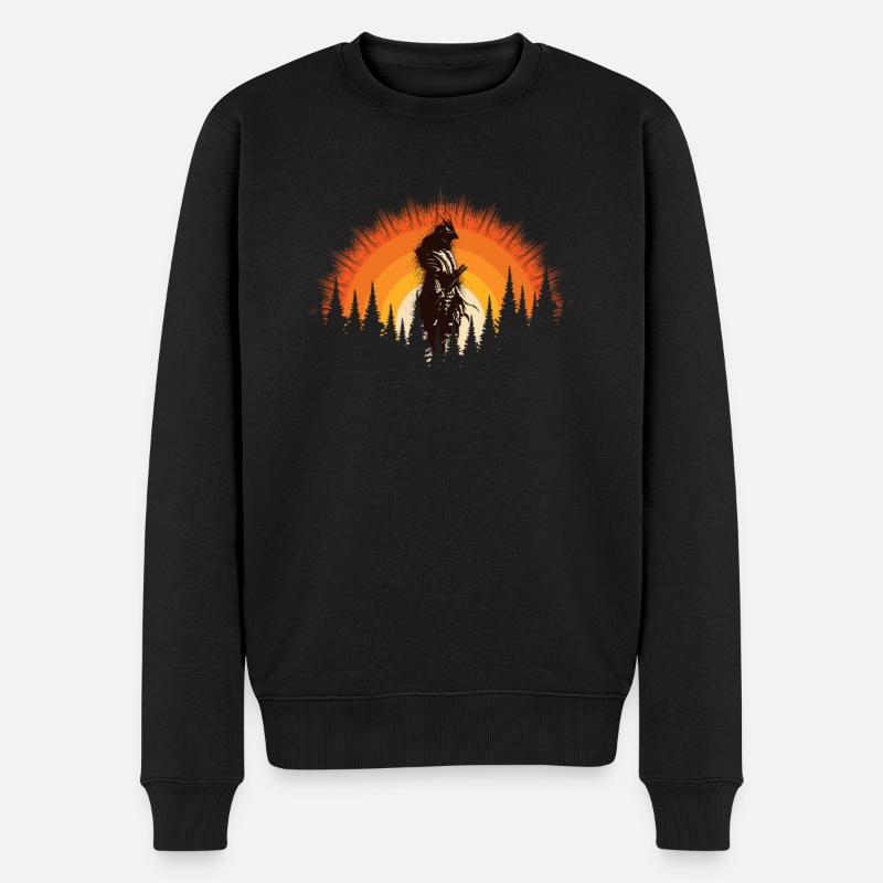Japan Samurai Kulturmandschaft Sakura - Männer Premium Bio Pullover - Schwarz