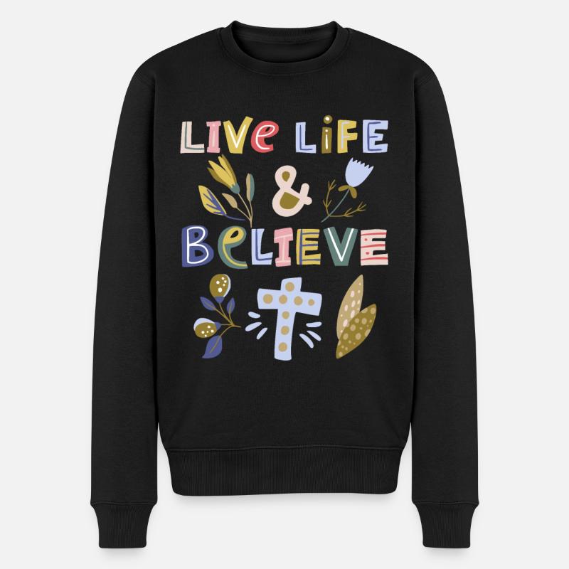 Foi chrétienne, Jésus-Christ, Proverbe - Pull Premium bio Homme - noir