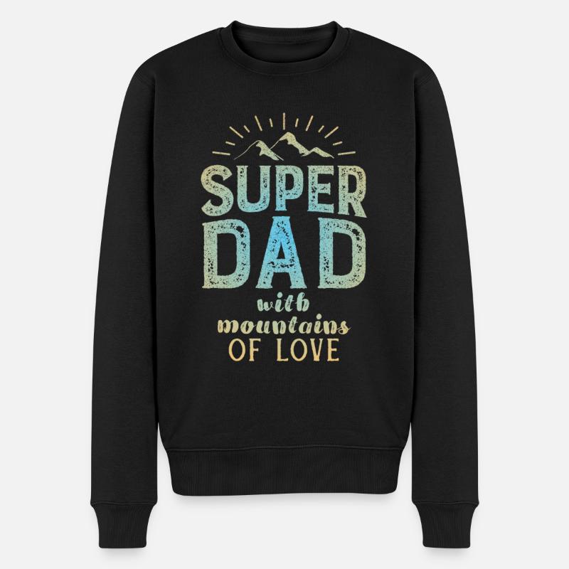 Fête des pères, dicton Super Dad, design vintage - Pull Premium bio Homme - noir