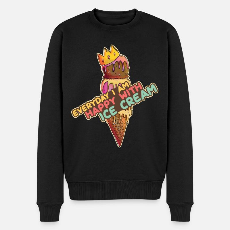 Eiscreme logo Sommer Softeis Geschenkidee - Männer Premium Bio Pullover - Schwarz