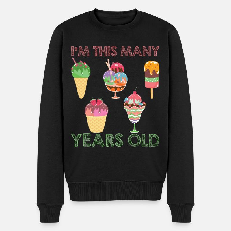 Eiscreme logo Sommer Softeis Geschenkidee - Männer Premium Bio Pullover - Schwarz
