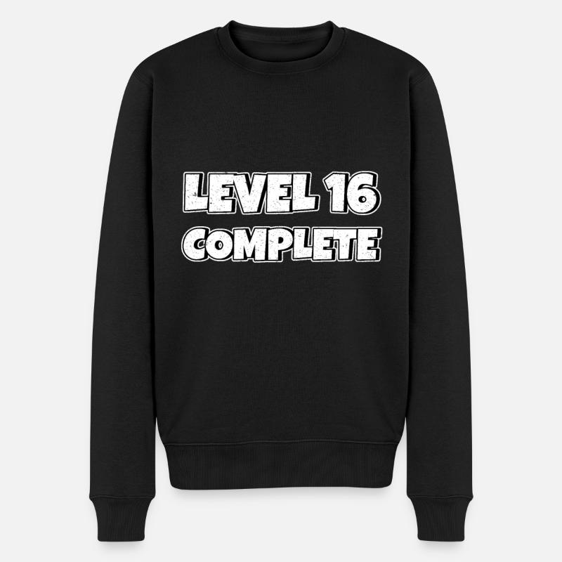 Level 16 Complete Geburtstagsgeschenk 16 Jahre - Männer Premium Bio Pullover - Schwarz