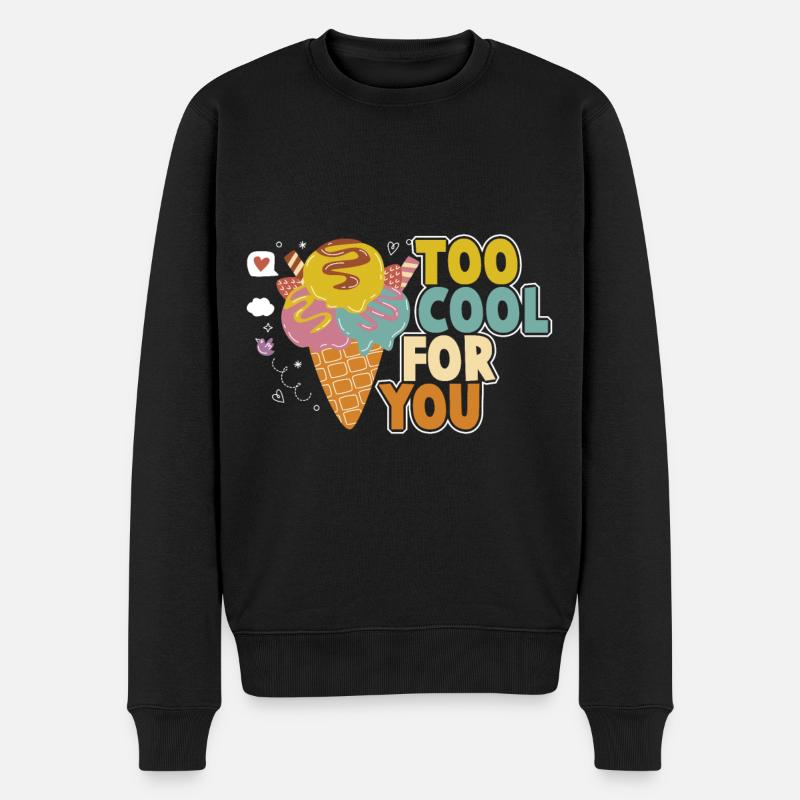 Eiscreme logo Sommer Softeis Geschenkidee - Männer Premium Bio Pullover - Schwarz