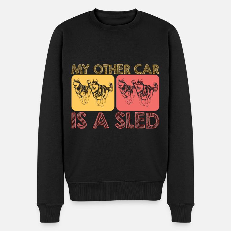 Schlittenhunderennen Schlittenhunde Geschenk - Männer Premium Bio Pullover - Schwarz