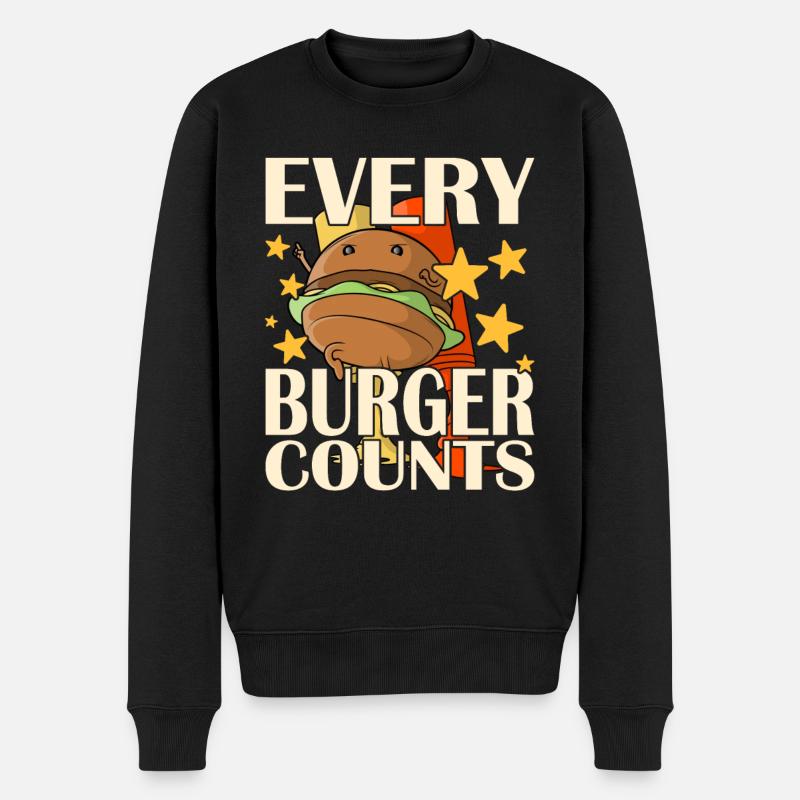 Chaque hamburger compte - Pull Premium bio Homme - noir