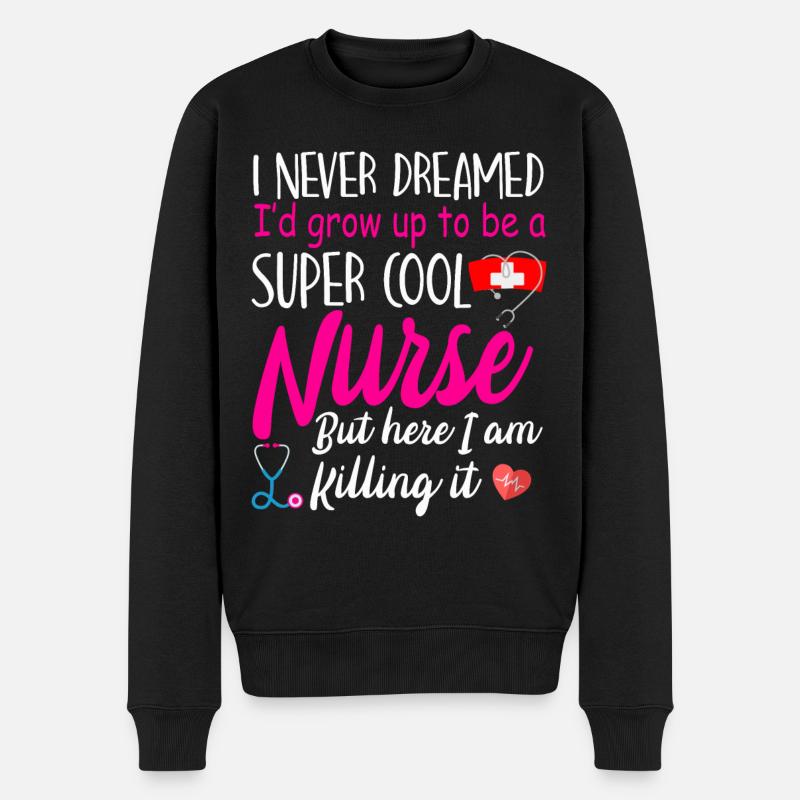 Super coole Krankenschwester - Männer Premium Bio Pullover - Schwarz