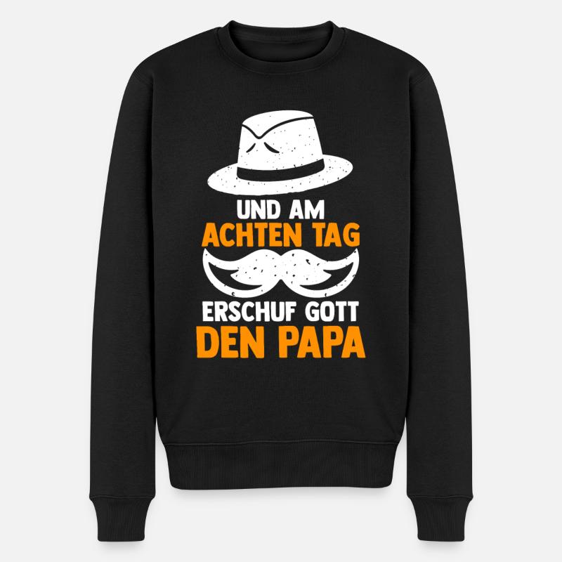 Vater Papi Papa - Männer Premium Bio Pullover - Schwarz