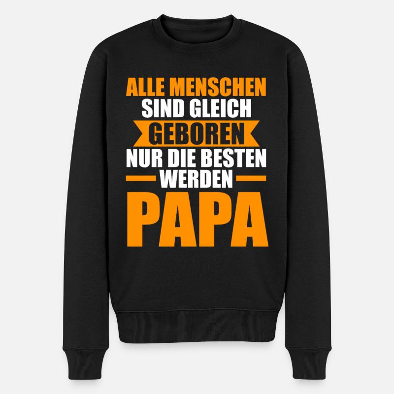 Vater Papi Papa - Männer Premium Bio Pullover - Schwarz