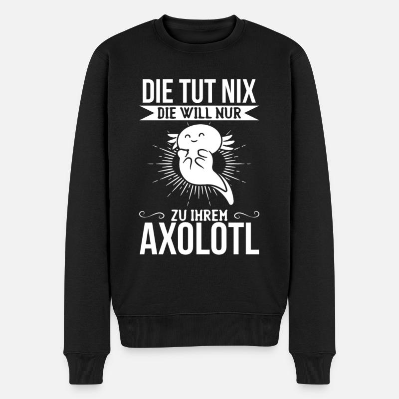 Axolotl - Die Tut Nix Die Will Nur Zu Ihrem Axolot - Männer Premium Bio Pullover - Schwarz