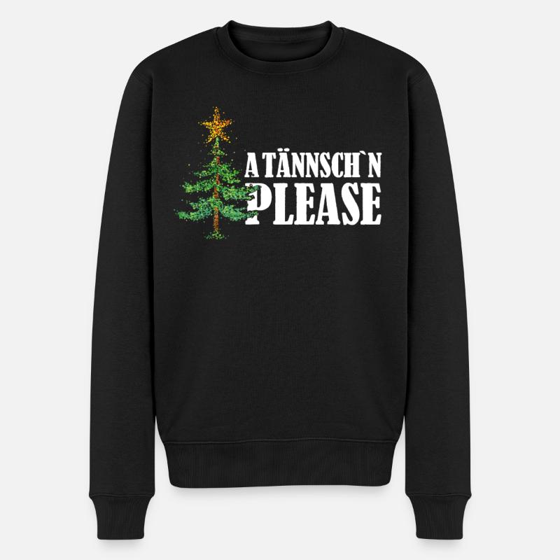 Weihnachtsbaum Christbaum Tannenbaum Weihnachten - Männer Premium Bio Pullover - Schwarz