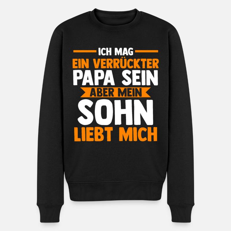 Vater Papi Papa - Männer Premium Bio Pullover - Schwarz