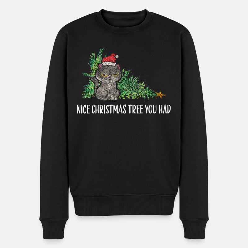 Chat Chats Arbre de Noël Arbre de Noël Tomcat - Pull Premium bio Homme - noir