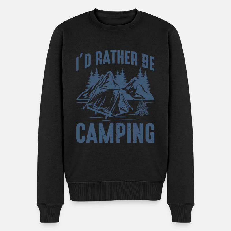 I'd Rather Be Camping - Men's Premium Organic Jumper - black