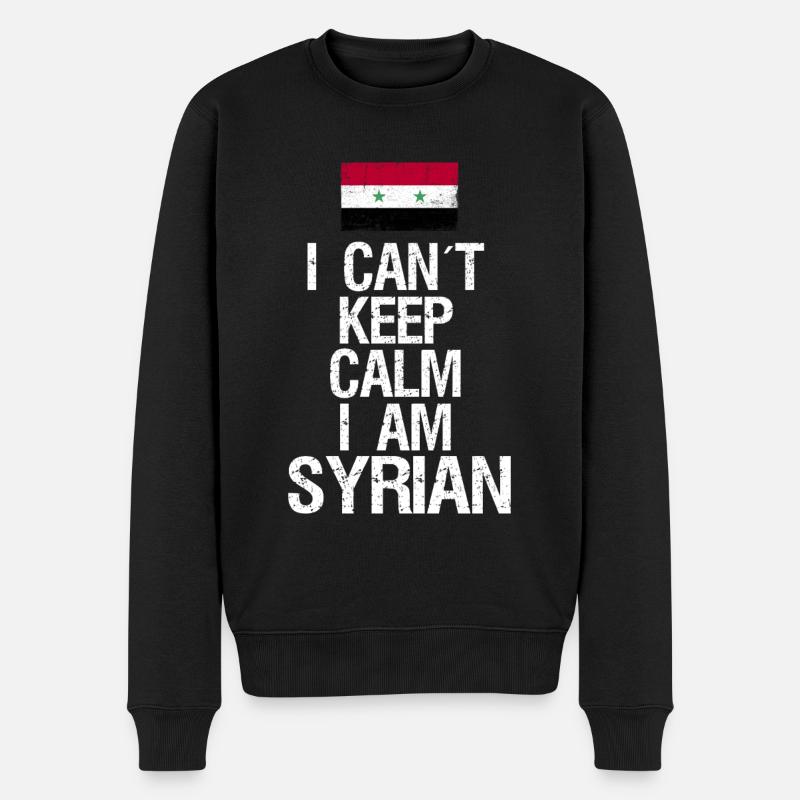 I can not Keep Calm I am Syrier - Männer Premium Bio Pullover - Schwarz