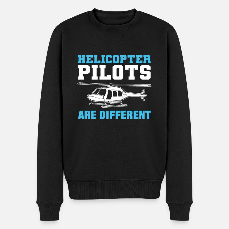 Helicopter Pilots Are Different - Männer Premium Bio Pullover - Schwarz