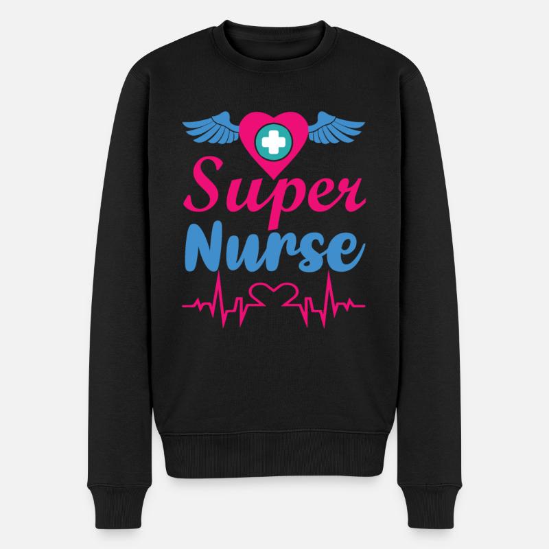 KRANKENSCHWESTER Pflegerin - Männer Premium Bio Pullover - Schwarz