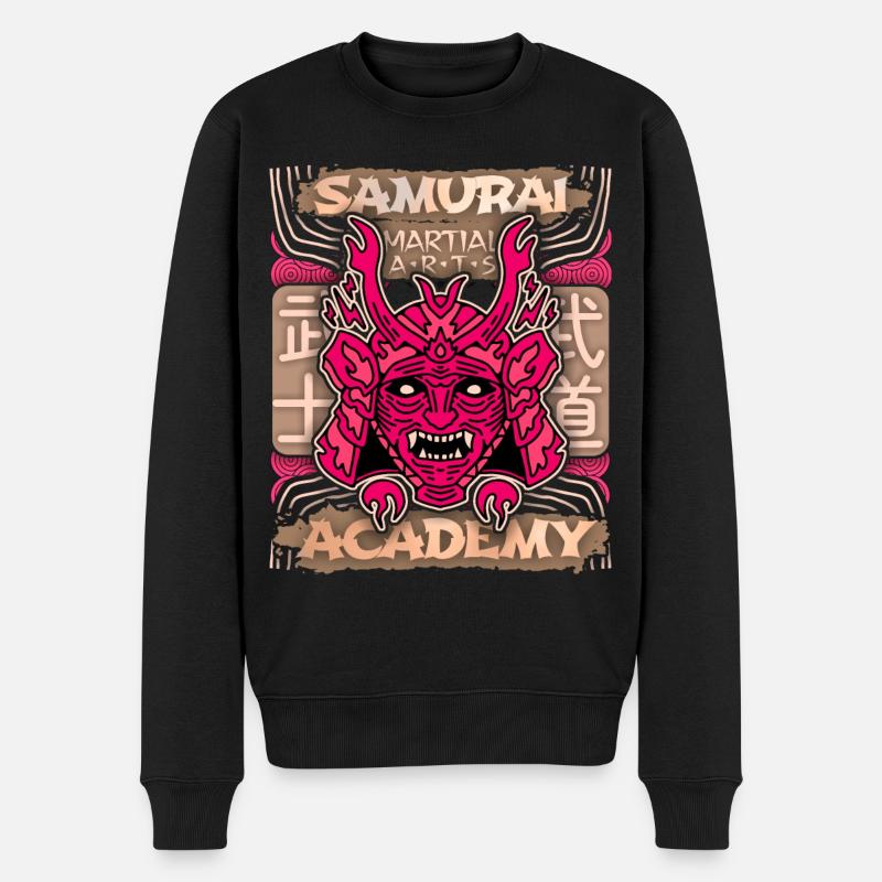Japan Samurai-Krieger, Samurai-Academy Japan-Comic - Männer Premium Bio Pullover - Schwarz