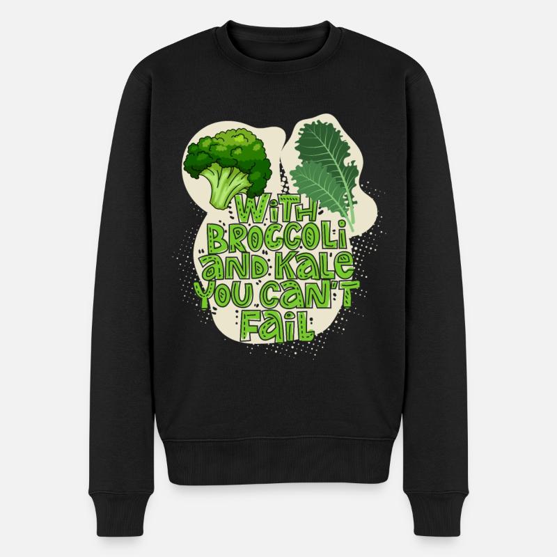 Brocoli et chou frisé drôle de dicton - Pull Premium bio Homme - noir