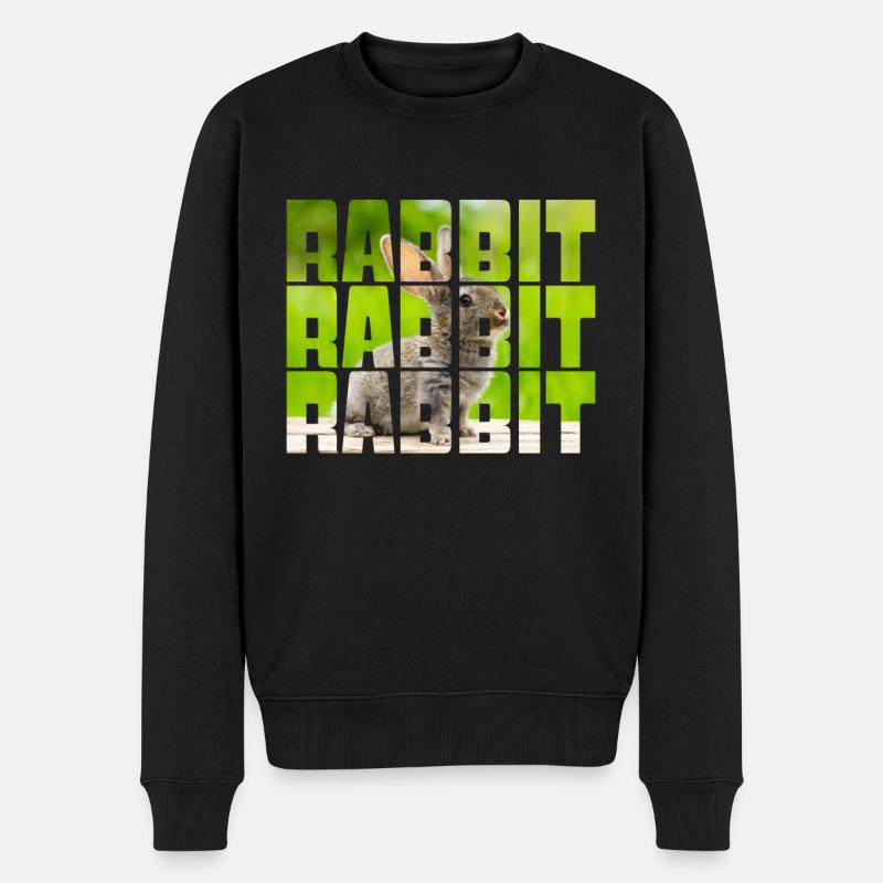 Hase - Männer Premium Bio Pullover - Schwarz