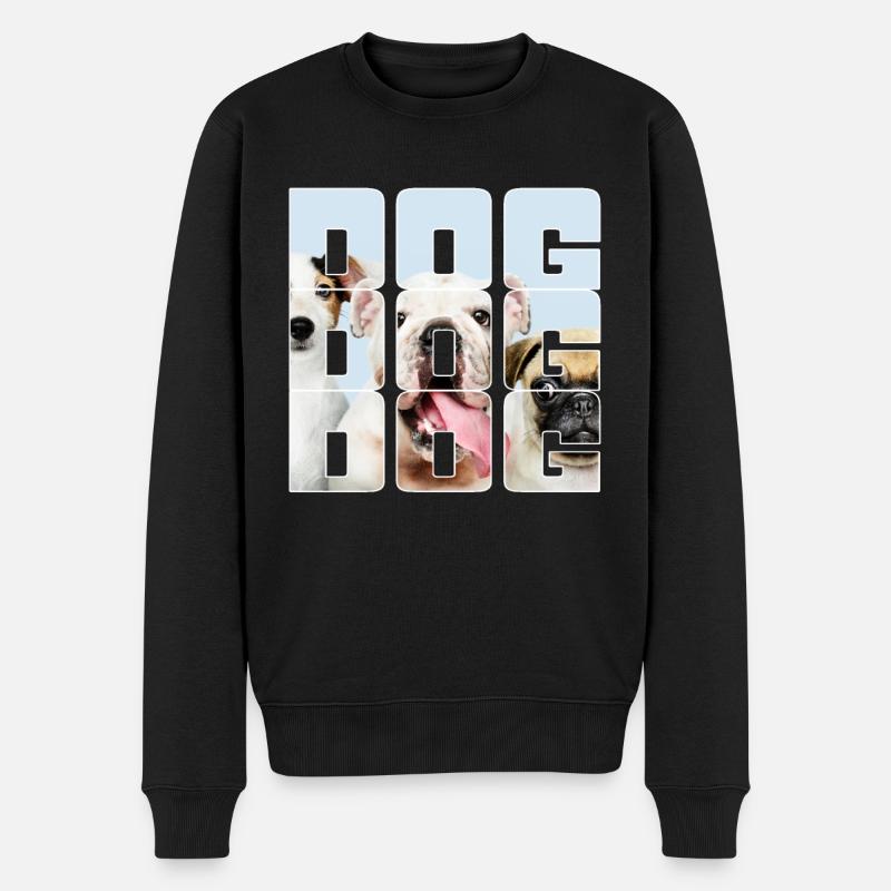 Hund - Männer Premium Bio Pullover - Schwarz