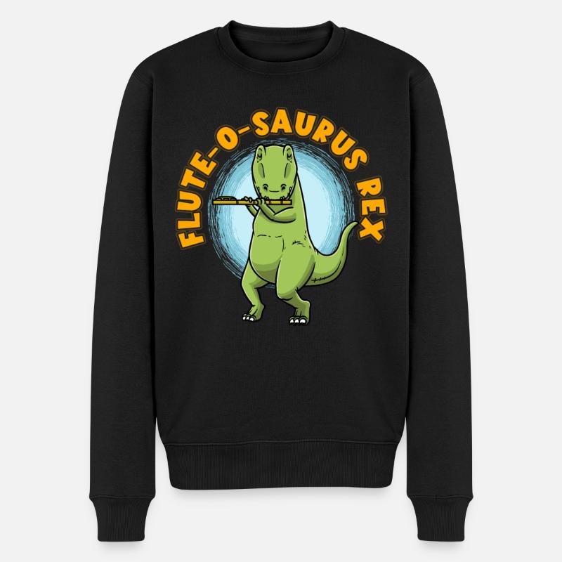 Flûte-o-saurus Rex T-Rex Flûte dinosaure - Pull Premium bio Homme - noir