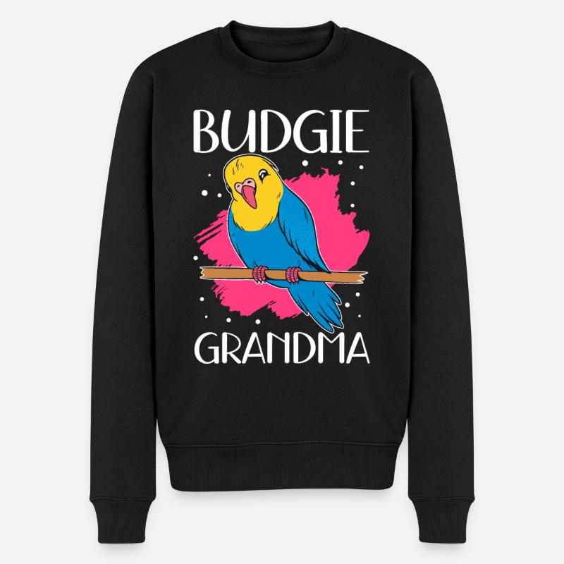 Budgerigar Grand-mère Budgerigars Cadeau - Pull Premium bio Homme - noir