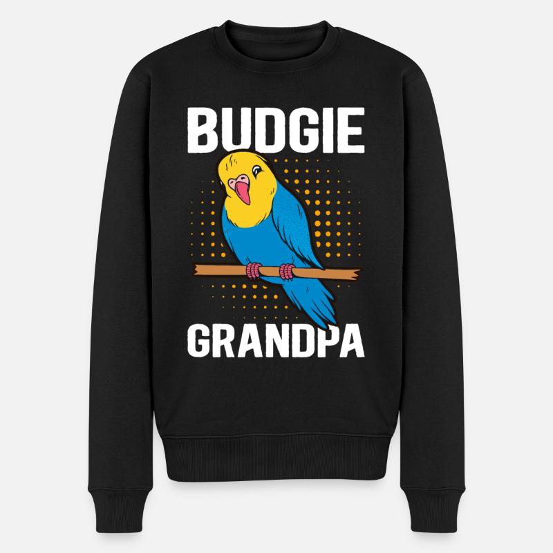Budgerigar Grand-père Budgerigars Cadeau - Pull Premium bio Homme - noir