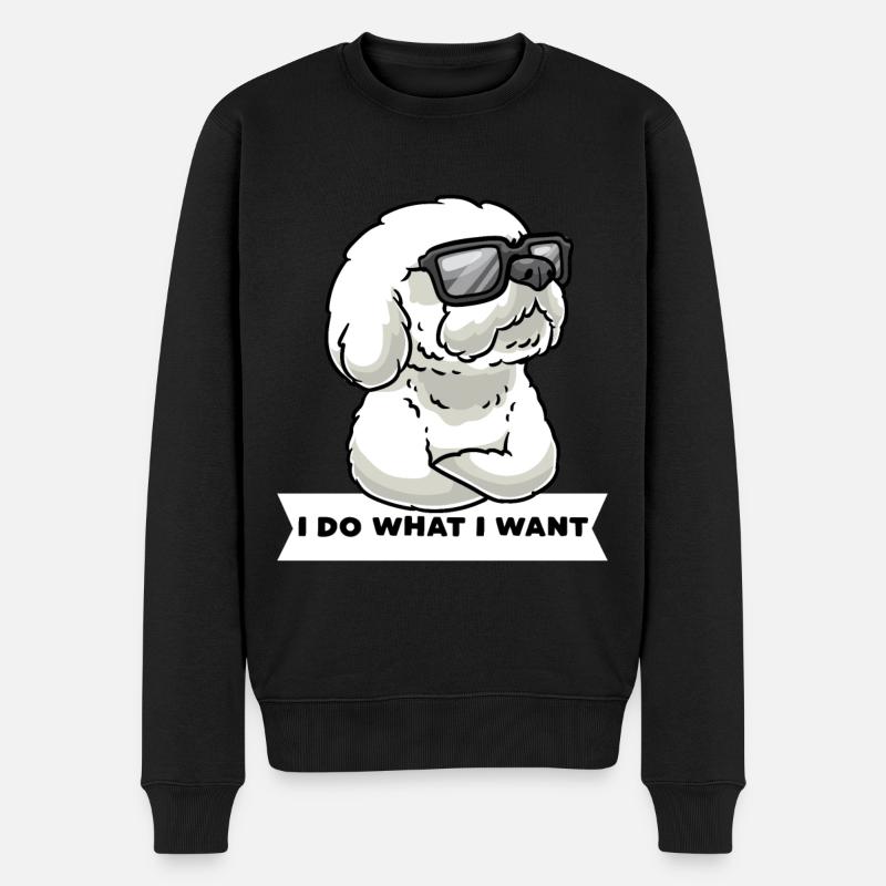 Bichon Frisé têtu Bichon bouclé - Pull Premium bio Homme - noir