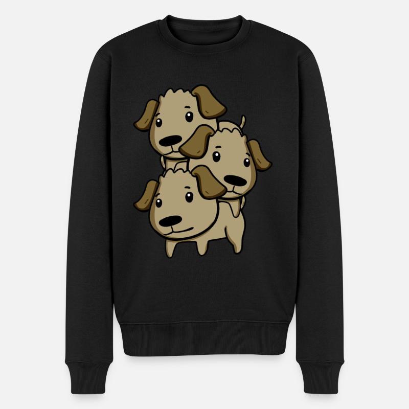 Chiens mignons - Pull Premium bio Homme - noir