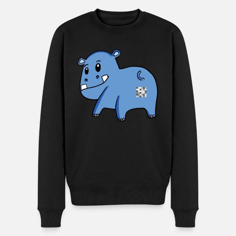 Hippo Ass - Hippopotame Butt - Pull Premium bio Homme - noir
