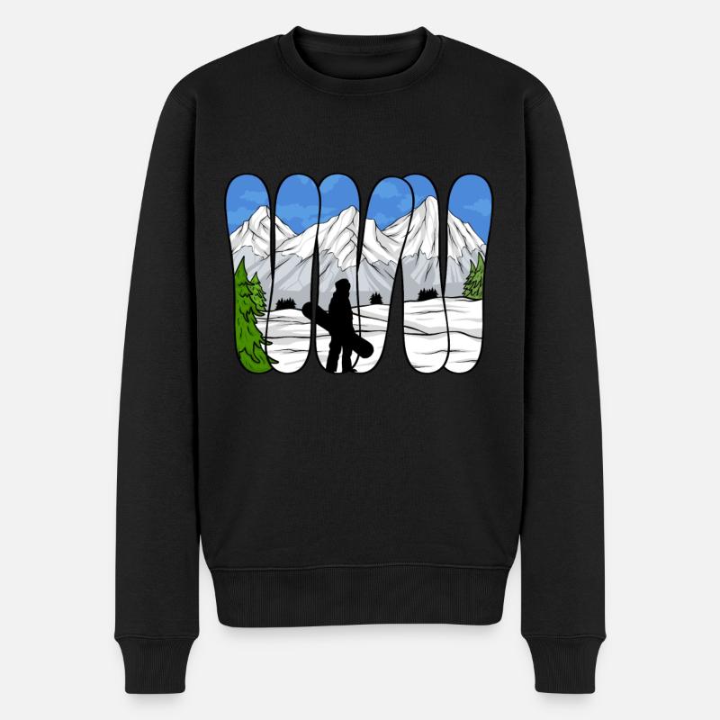 Snowboarding Snowboard Snowboarder - Männer Premium Bio Pullover - Schwarz