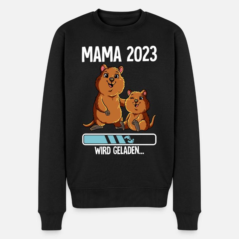 Werdende Mama 2023 - Männer Premium Bio Pullover - Schwarz