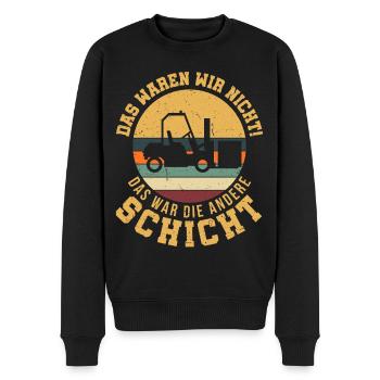 Gabelstapler Gabelstaplerfahrer Lagerarbeiter - Männer Premium Bio Pullover - Schwarz - Vorne - Nico (187cm)