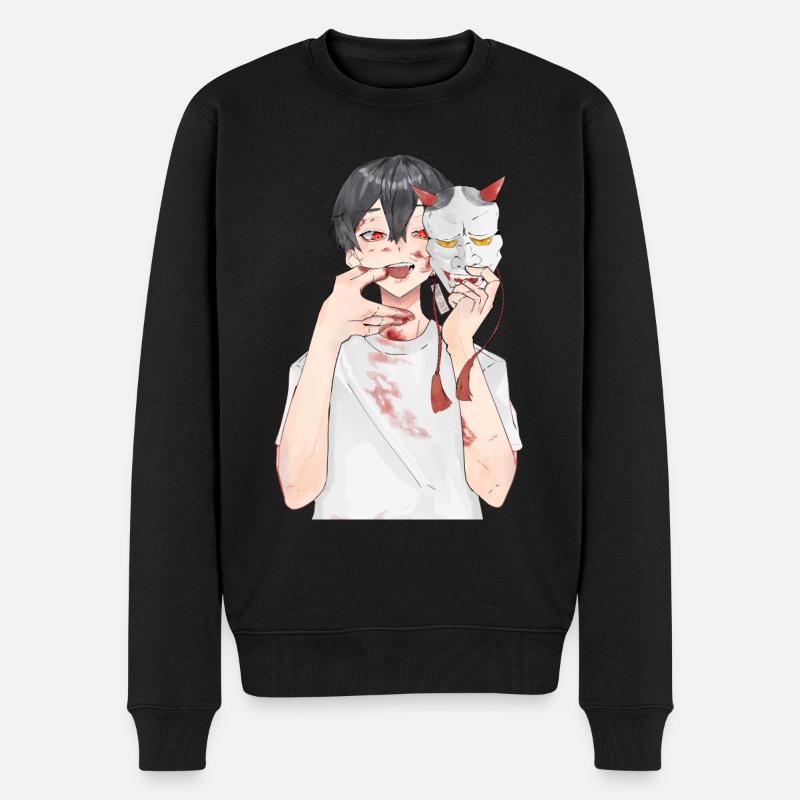 Japon Oni Masque Anime Otaku - Pull Premium bio Homme - noir