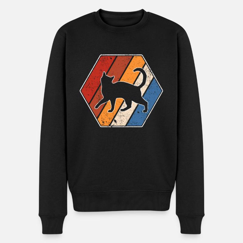 Chat Rétro - Pull Premium bio Homme - noir