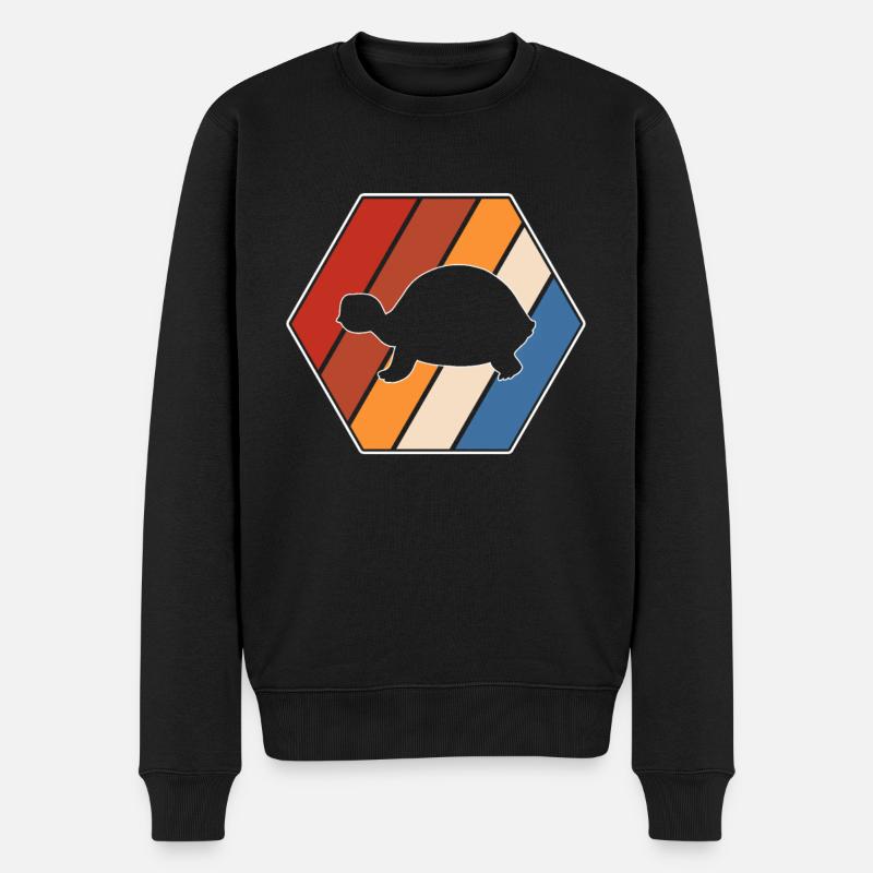 Turtle Retro - Men's Premium Organic Jumper - black