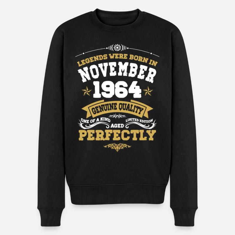 Jahrgang November 1964 Geburtstag Geschenk - Männer Premium Bio Pullover - Schwarz