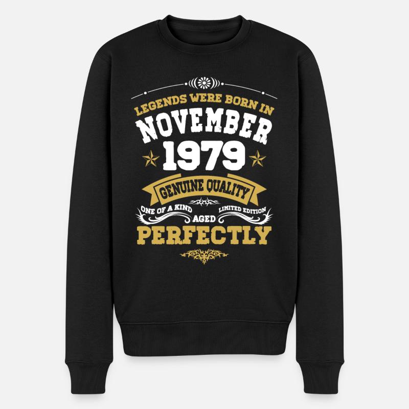Jahrgang November 1979 Geburtstag Geschenk - Männer Premium Bio Pullover - Schwarz