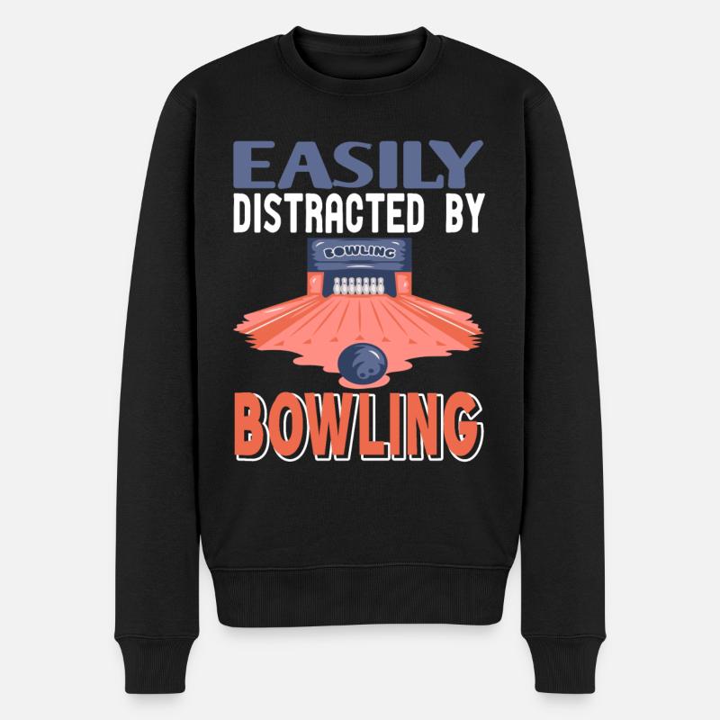Easily Distractes by bowling - Men's Premium Organic Jumper - black