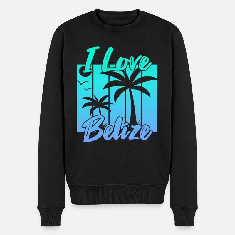 Ich liebe Belize - Männer Premium Bio Pullover - Schwarz