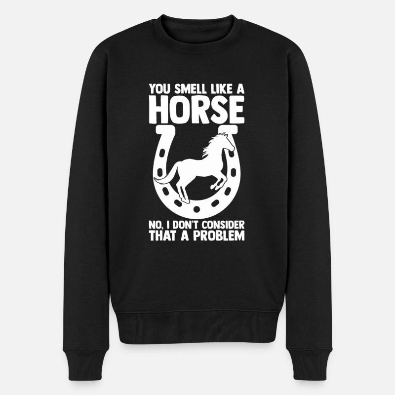 Chevaux cavaliers Dicton - Pull Premium bio Homme - noir