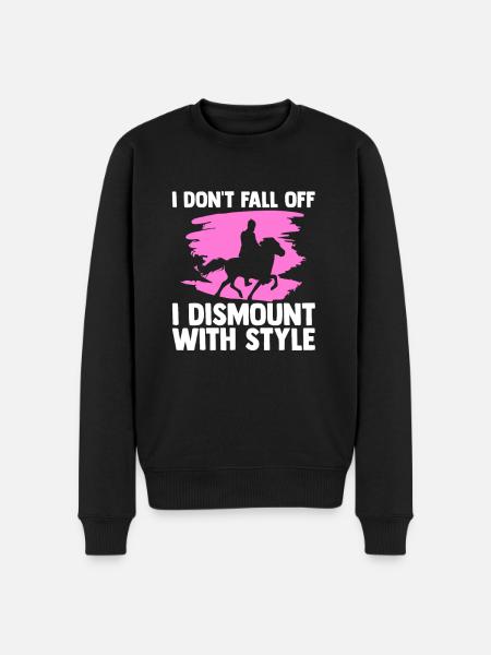 Pferde Reiten Reiter Spruch - Männer Premium Bio Pullover - Schwarz
