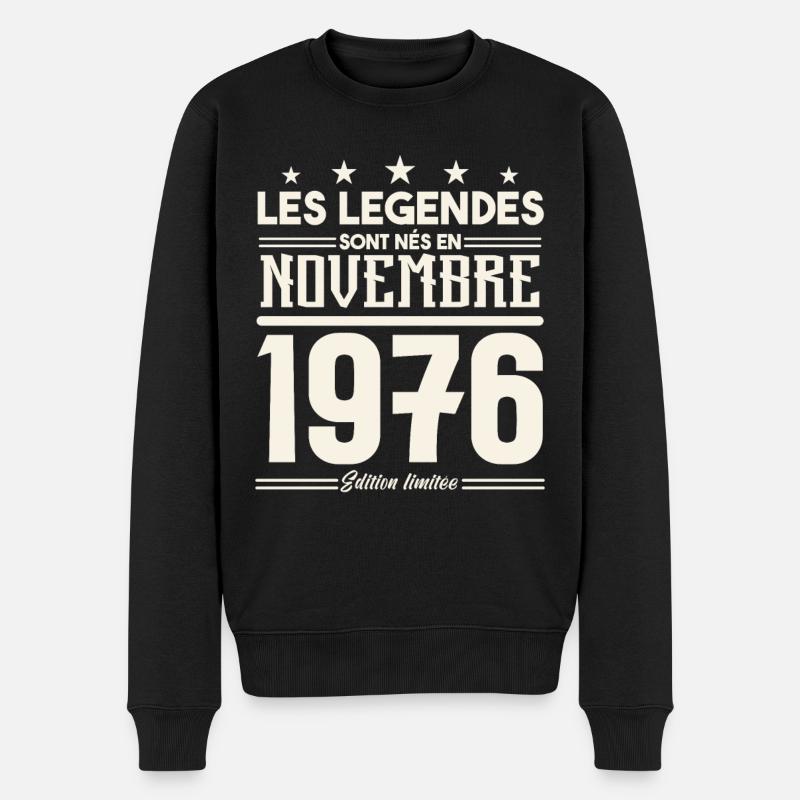 Les légendes sont nés en novembre 1976. - Pull Premium bio Homme - noir