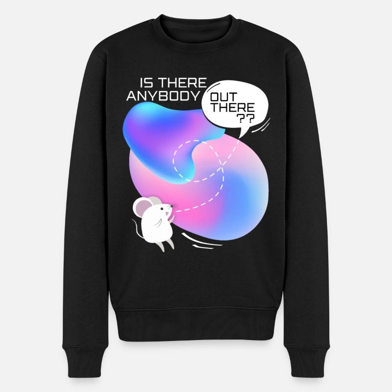 Mouse in space, funny saying - Men's Premium Organic Jumper - black