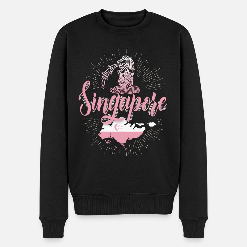 Singapur, Love-Singapore - Männer Premium Bio Pullover - Schwarz