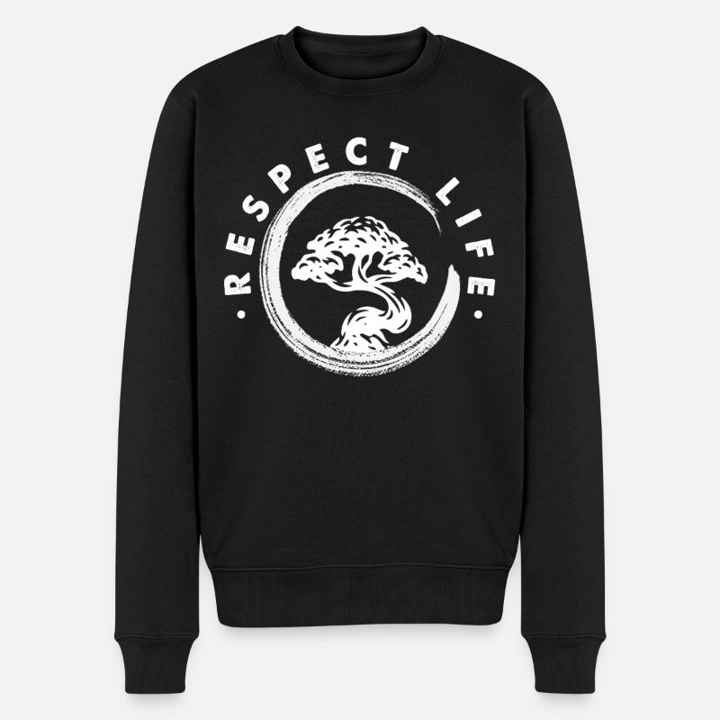 Zen kreis Mit Bonsai - Männer Premium Bio Pullover - Schwarz