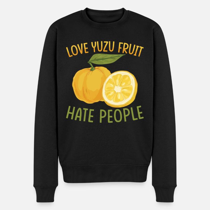Yuzu Frucht Spruch - Männer Premium Bio Pullover - Schwarz