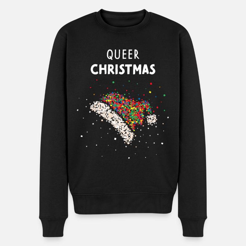 Queer Christmas Weihnachtsmütze LGBTQ Pride - Männer Premium Bio Pullover - Schwarz