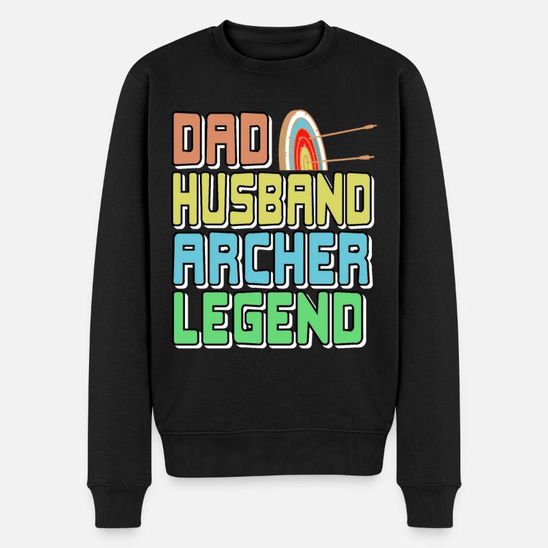 Dad Husband Archer Legend - Männer Premium Bio Pullover - Schwarz